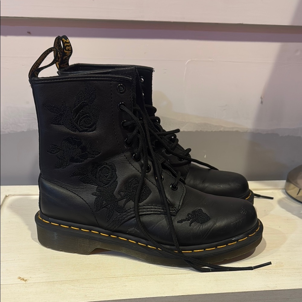 Dr. Martens Black Combat Boots with Chunky Sole